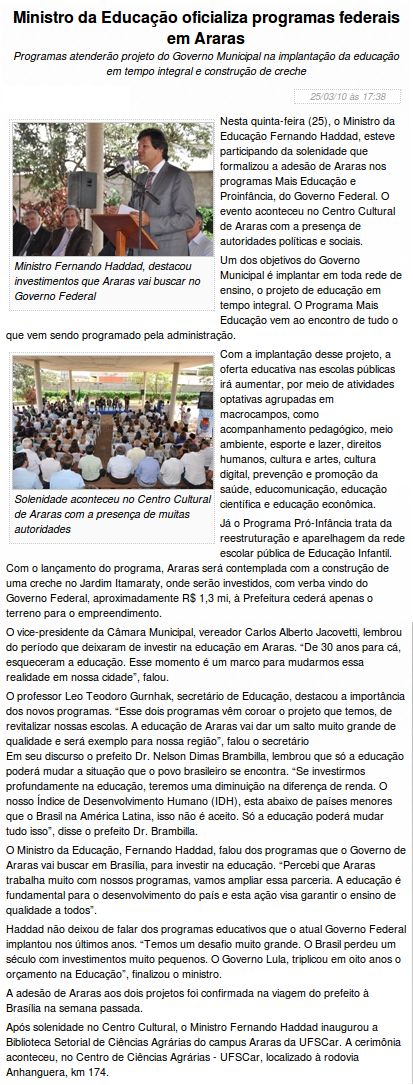 Apresentação Programa de Reestruturação Mais Educação SP